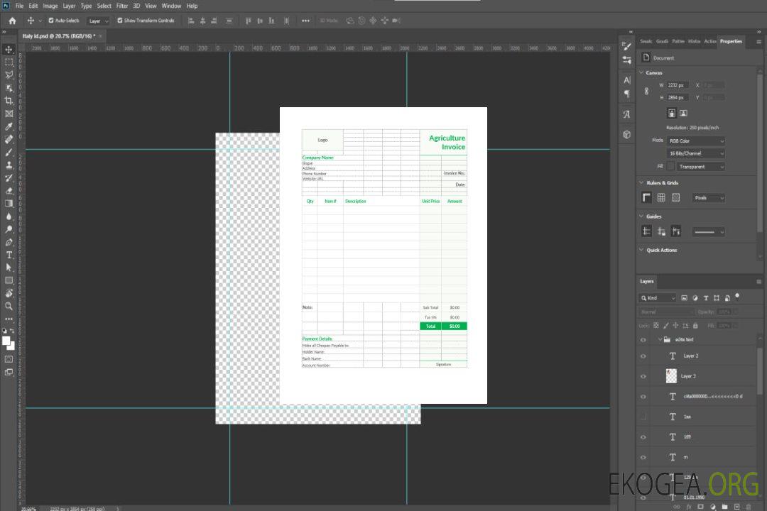 Facture agricole template